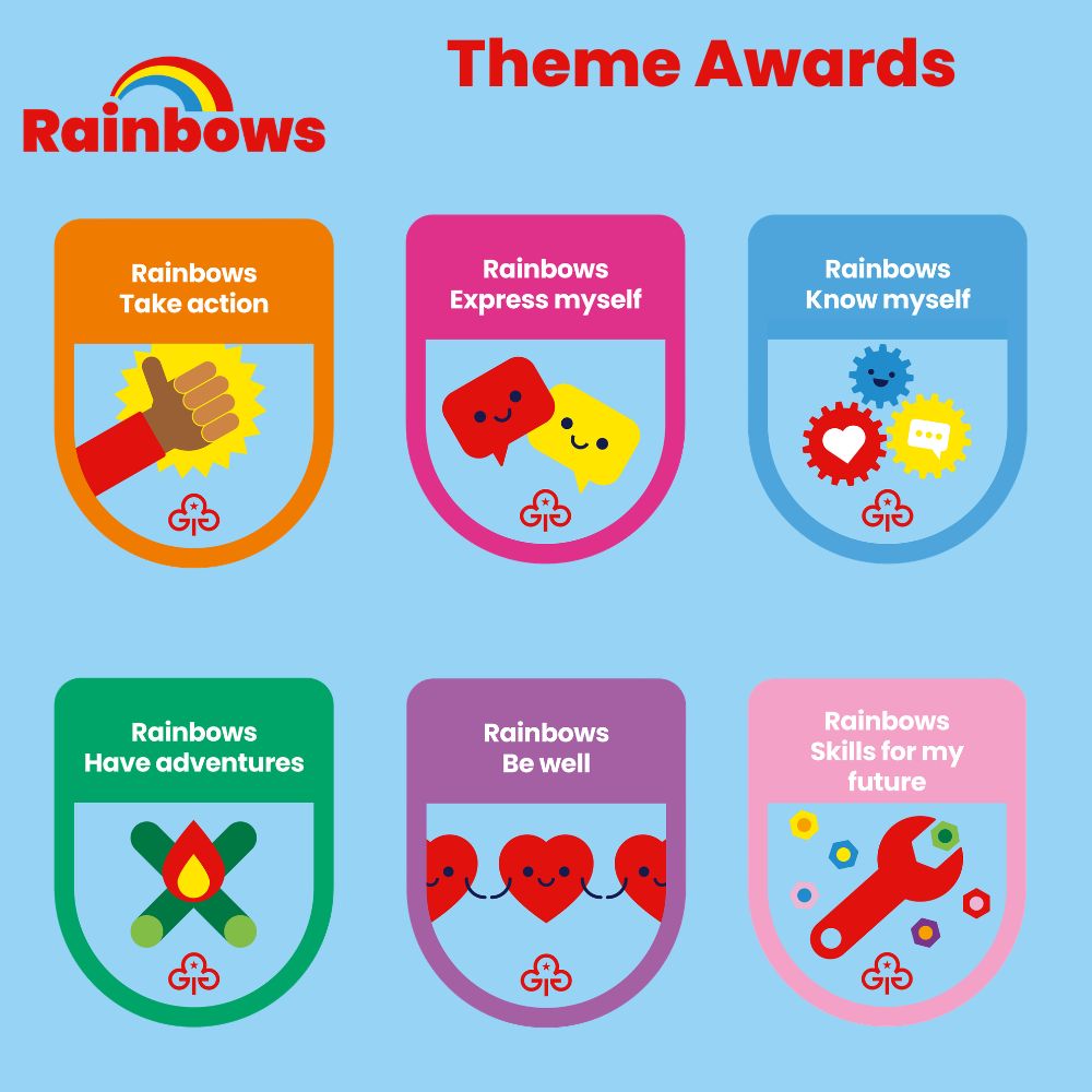 Rainbow theme award badges