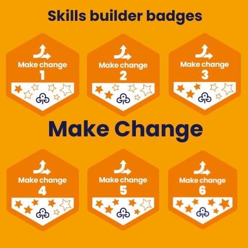 Skills builder woven badges - make change