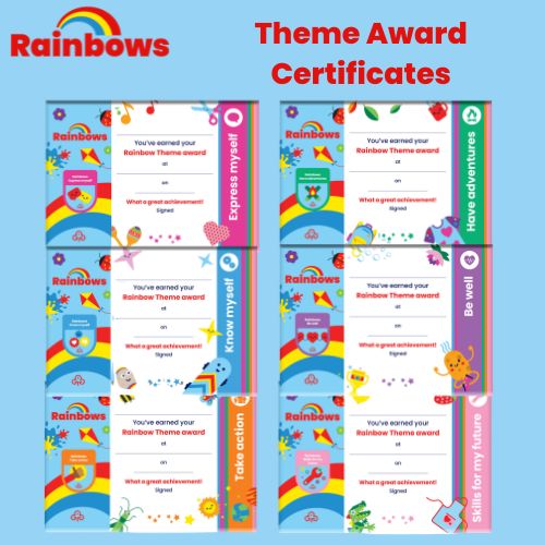 Rainbow theme award certificates