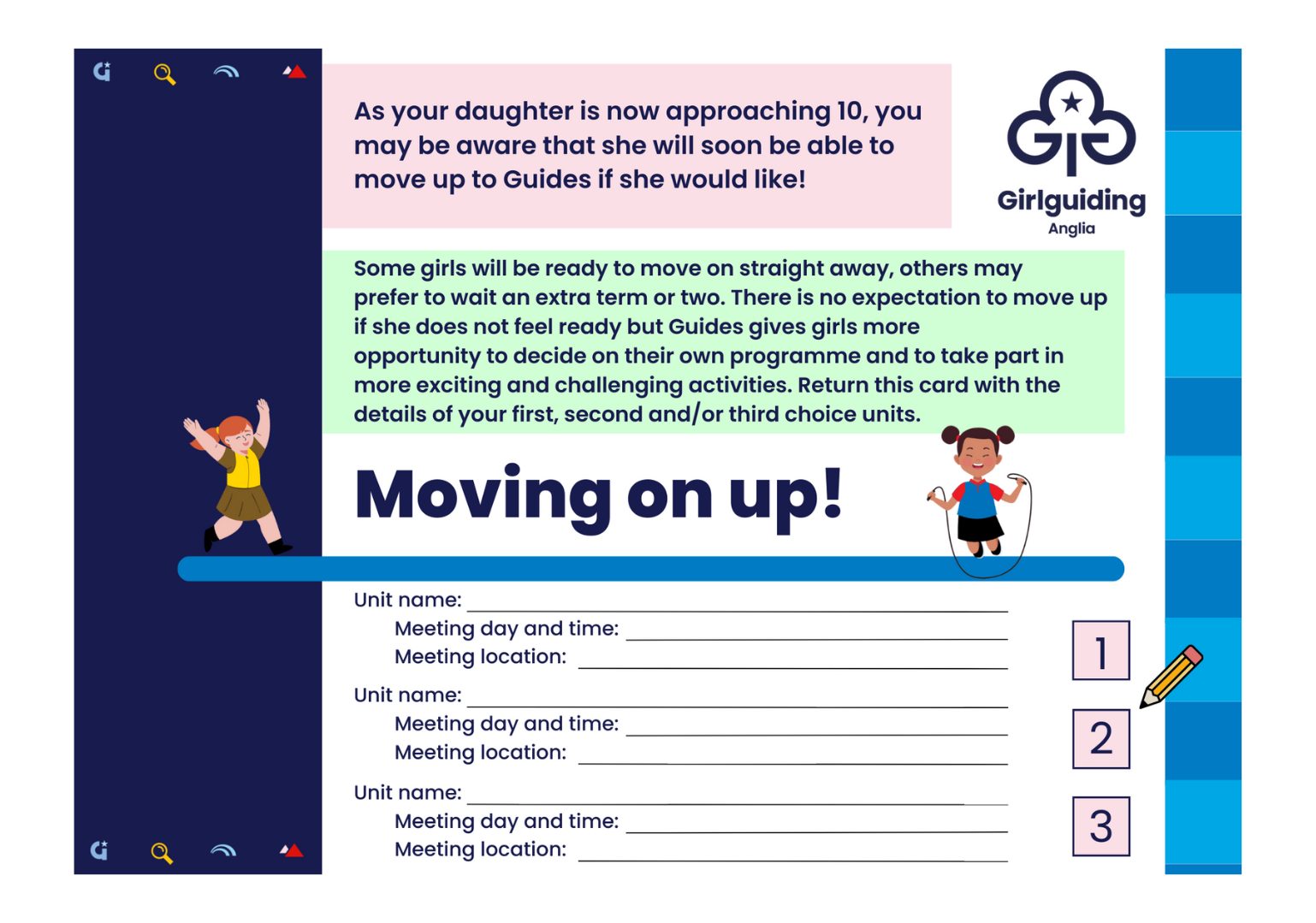 image relating to Moving up to Guides leaflet