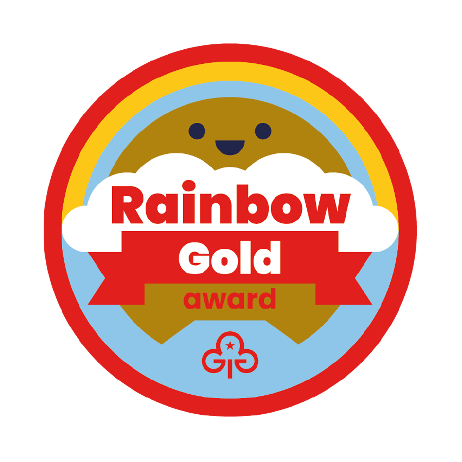Rainbows gold award woven badge