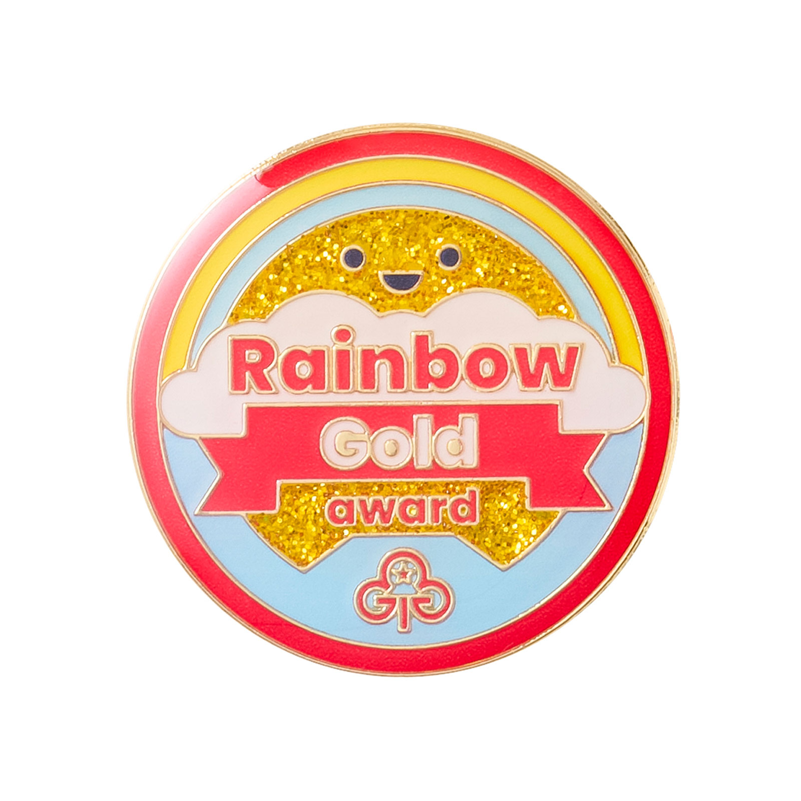 Rainbows gold award metal badge