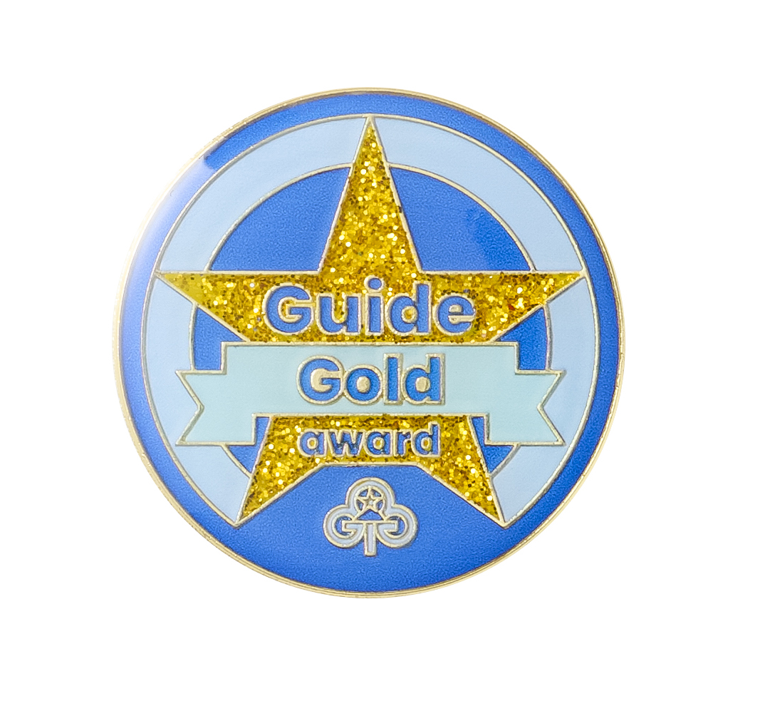 Guides gold award metal badge