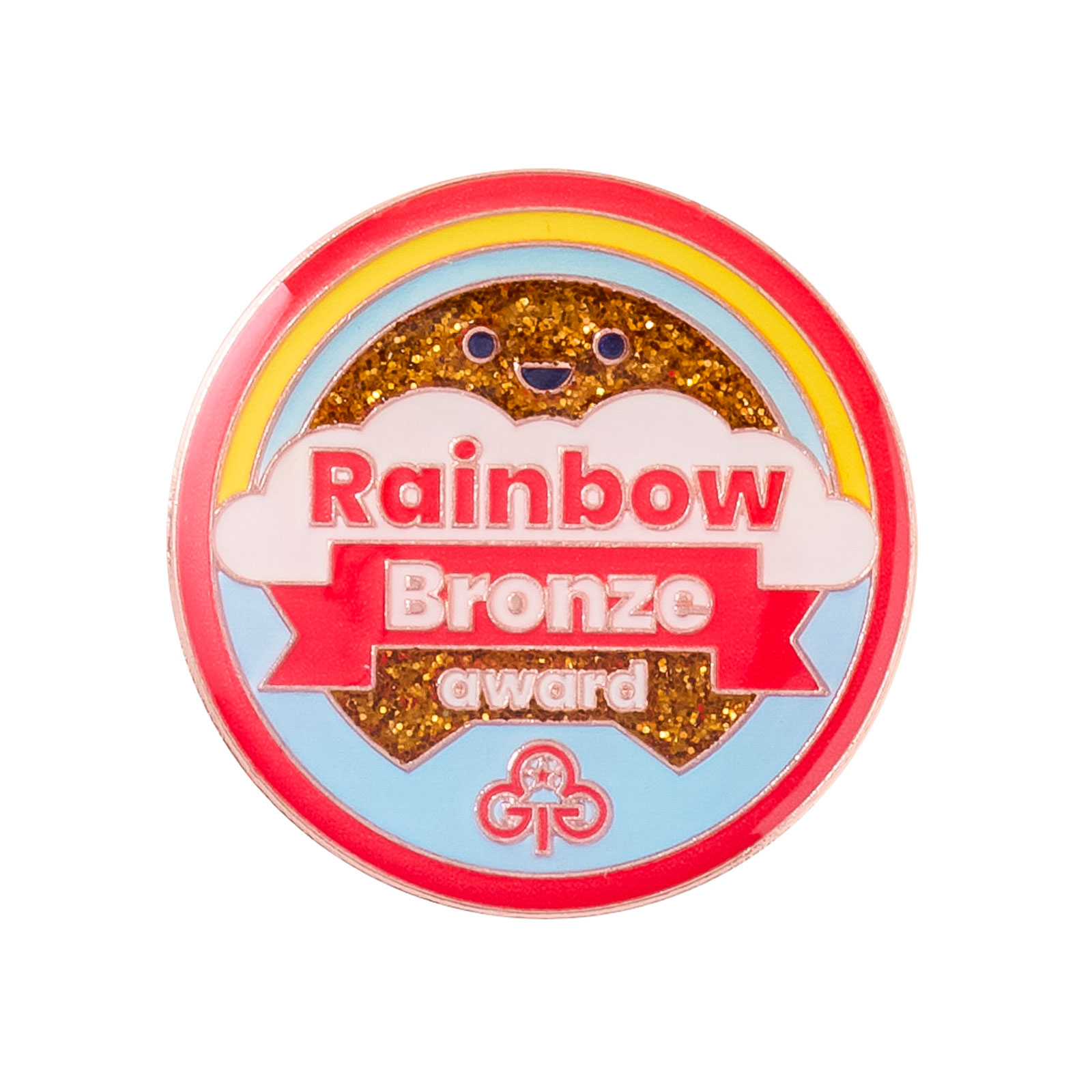 Rainbows bronze award metal badge
