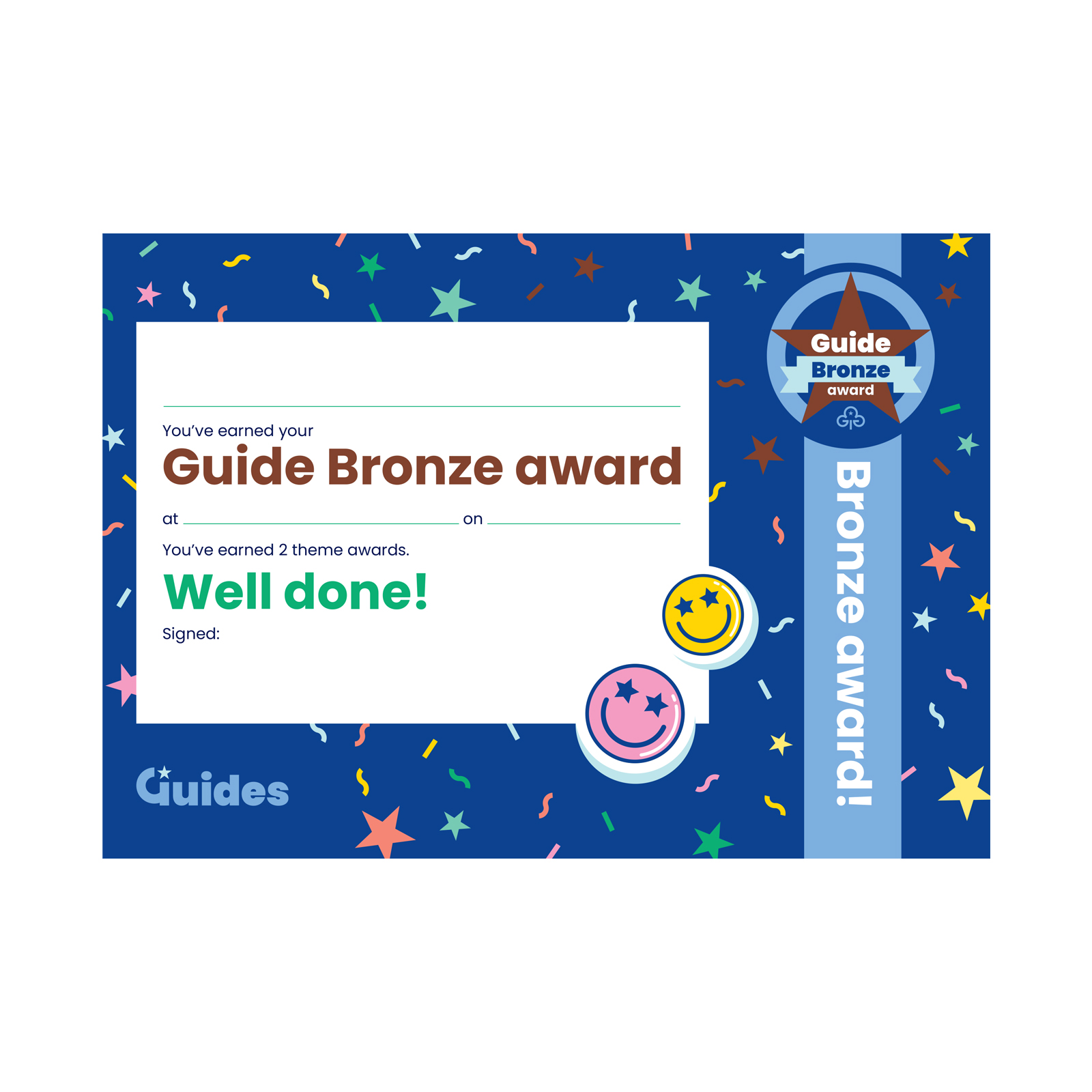 Guides bronze award certificate