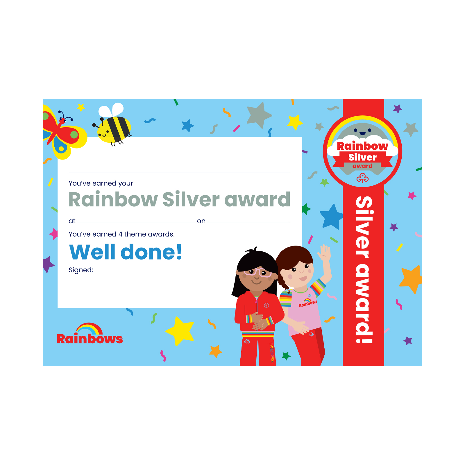 Rainbows silver award certificate