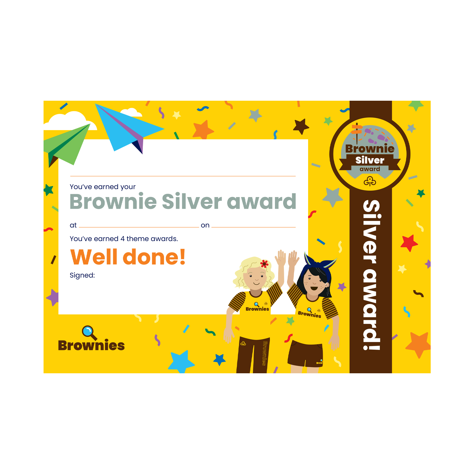 Brownies silver award certificate