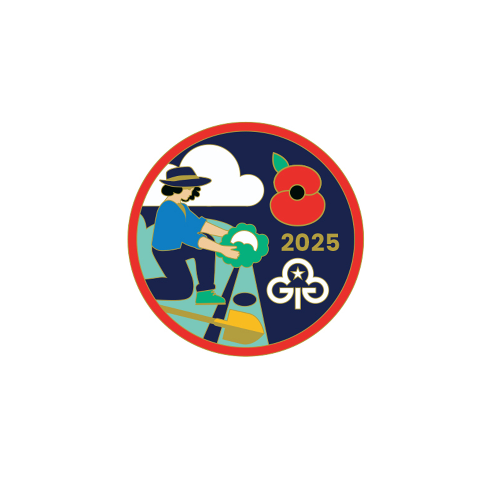 Remembrance Poppy metal badge 2025