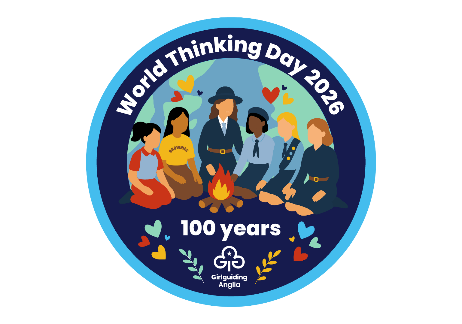 Girlguiding Anglia World Thinking Day badge 2026