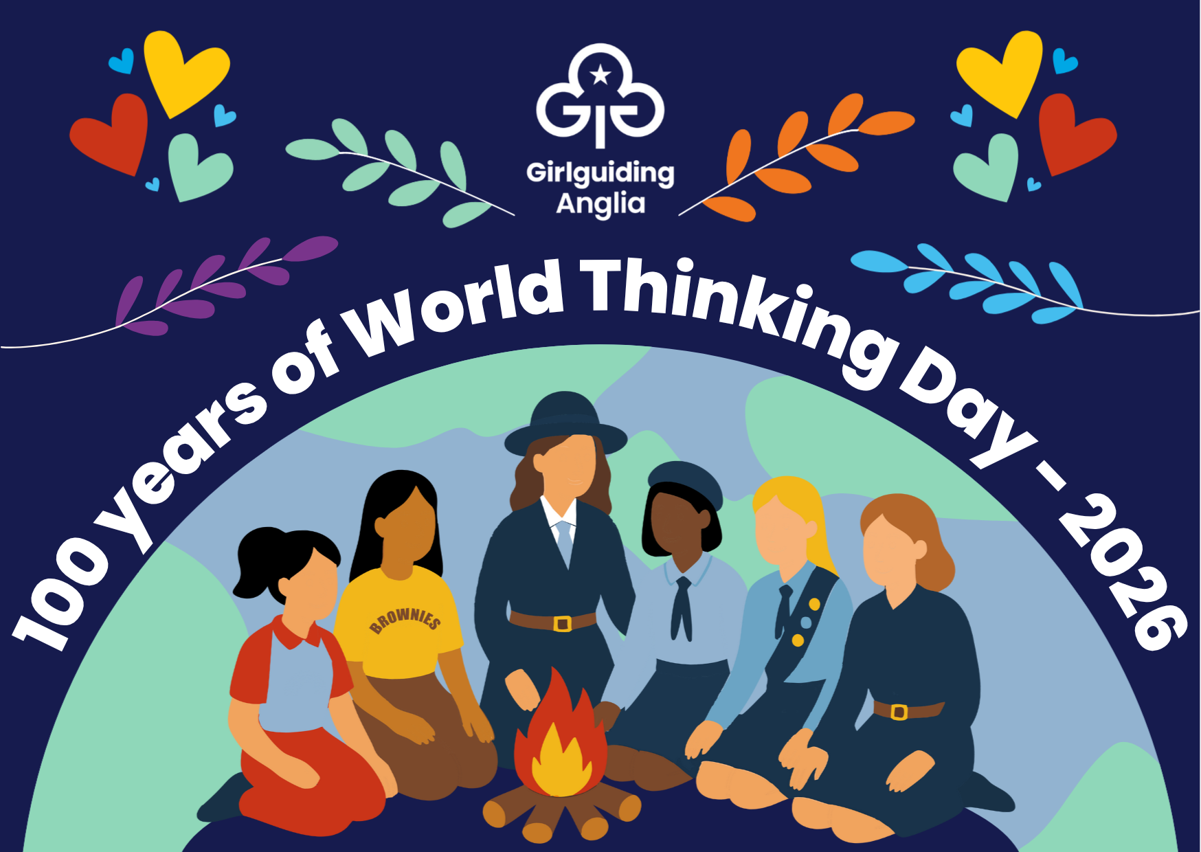 Girlguiding Anglia World Thinking Day Postcard