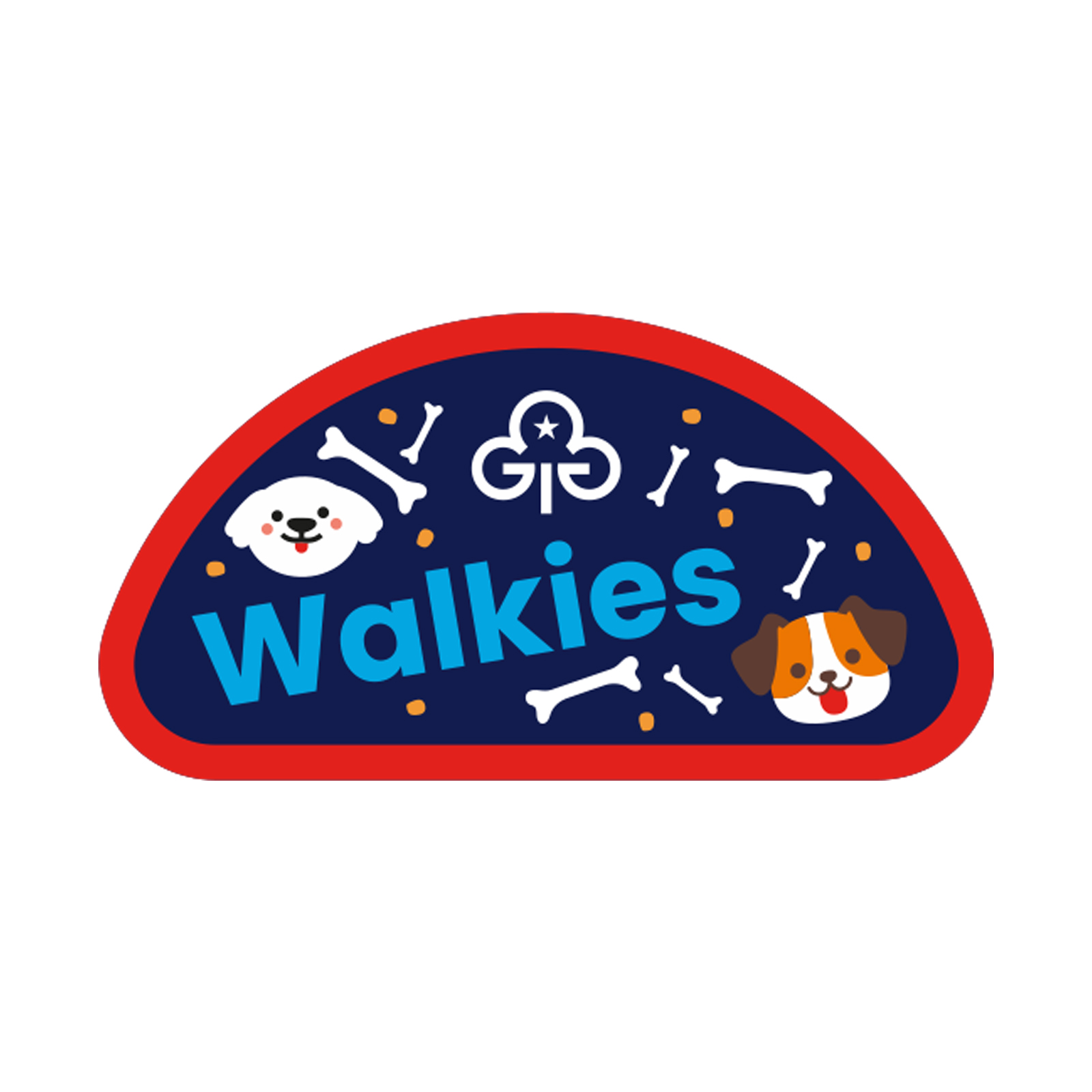 Walkies woven badge