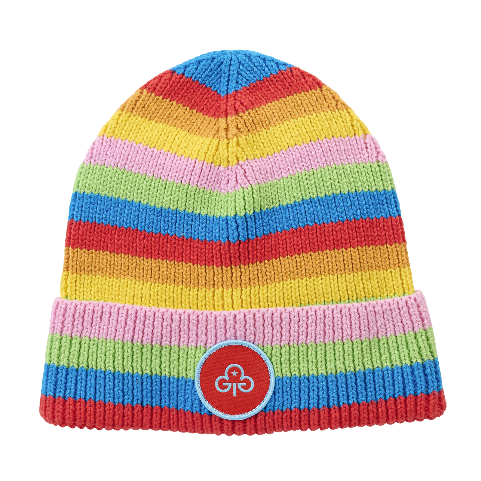 Rainbow striped beanie
