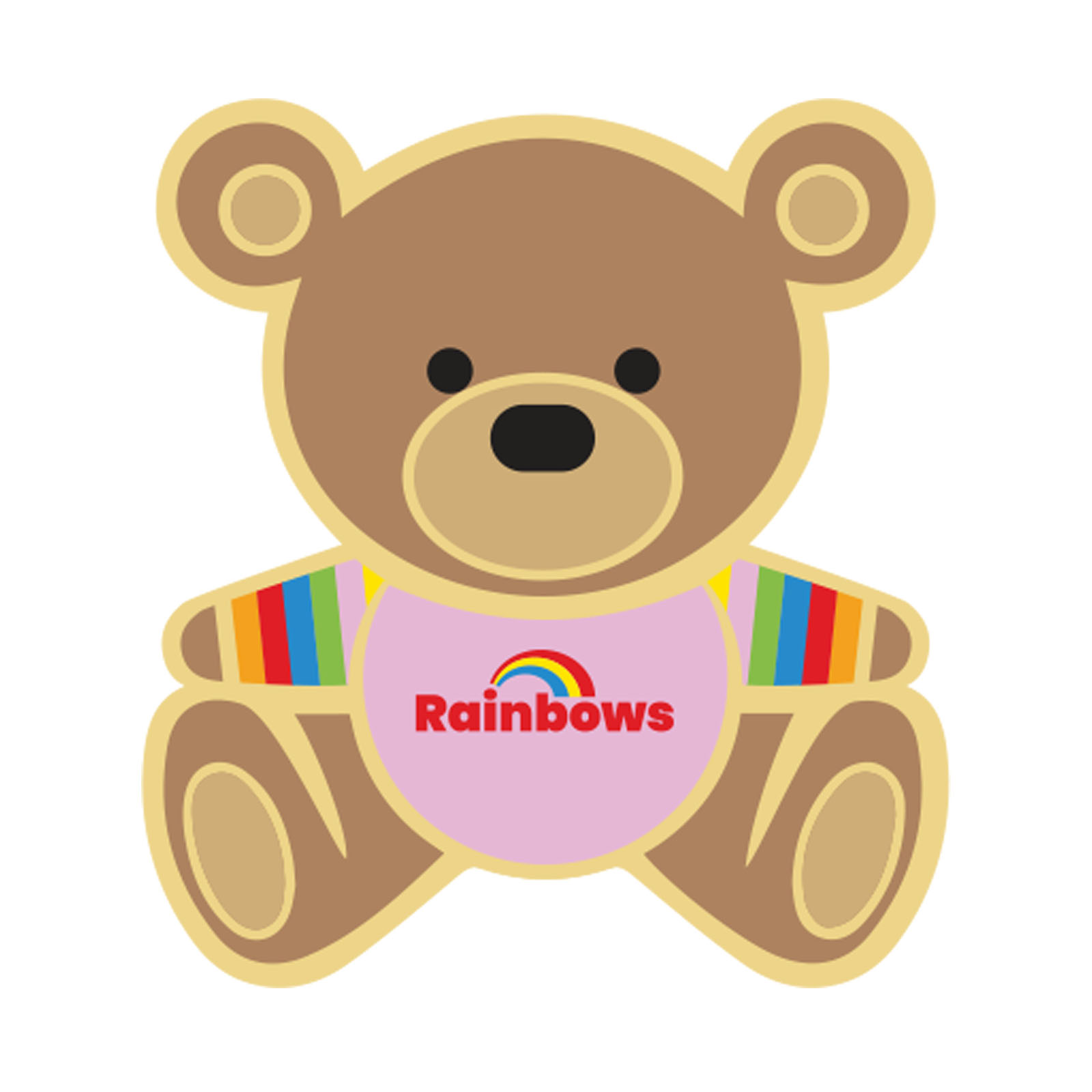 Rainbows teddy pin badge