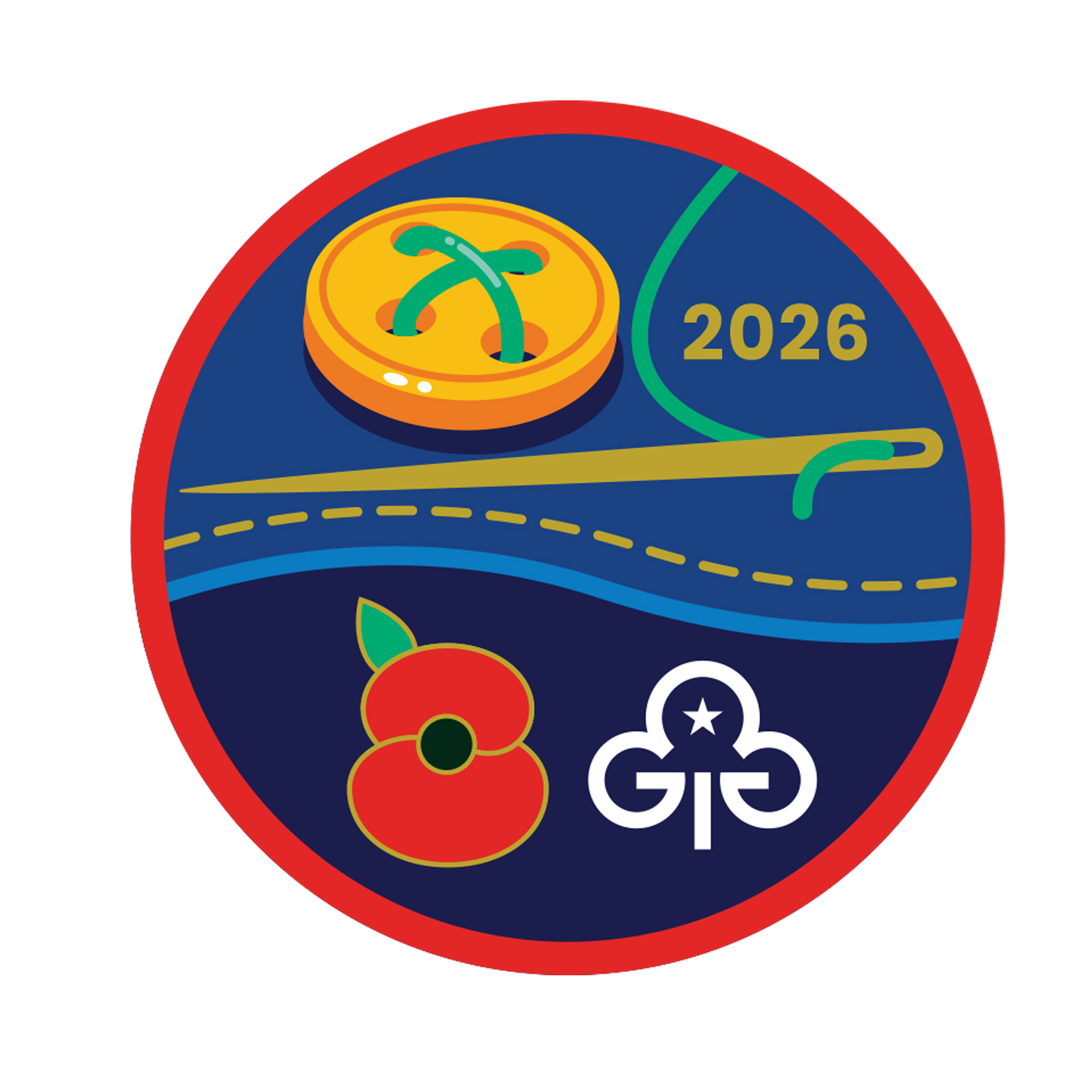 Remembrance Poppy woven badge and card 2026